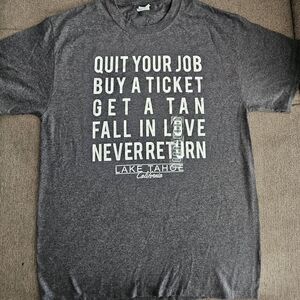 Lake Tahoe Graphic Tee - Dark Gray with White Text